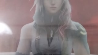 FF13（ファイナルファンタジー13）のライトニングの透明な絵を切って額縁に入れた