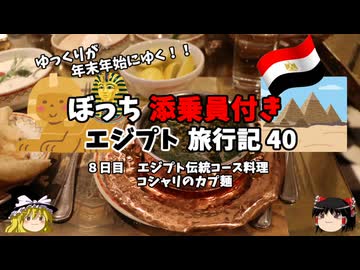 【ゆっくり】エジプト旅行記　40　エジプト伝統コース料理とコシャリのカプ麺