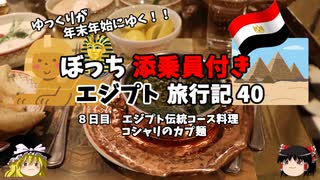【ゆっくり】エジプト旅行記　40　エジプト伝統コース料理とコシャリのカプ麺