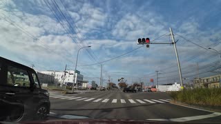 宮城県　大崎市　長者原ＩＣから仙台方面へ　26　六丁の目、箱堤交差点付近　マツダ２車載　2024　1109