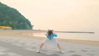 【早朝の海岸で】ソーラン節 踊ってみた【旅の思い出？】