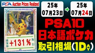 ポケカ【PSA10(日本語)】平均取引相場《173枚/1日》｜07月23日～07月24日 ＜2000円以上騰落＞