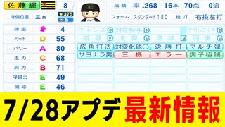 【最新情報】能力アップ選手＆追加選手など【パワフルプロ野球2024-2025 7/28パワプロアプデ】