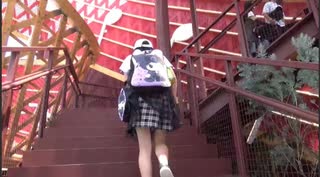 【家族旅行】大阪・関西万博のオーストリア館の外階段を登るあい♥見晴らしが最高!!帰りはエレベーターで…