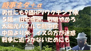 男性にも9価HPVワクチン了承←狂気←打つな！関税合意は交渉敗北＆石破おろしと石破やめるなデモ！太陽光パネルの反射で熱中症←とんでもない迷惑施設！欧州はロシアと戦闘をするつもりか？【アラ還・読書中毒】