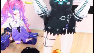 綺々羅々ヴィヴィ/輪堂千速「パンこげこげになっちゃった」#shorts 【MMD】【ホロライブ】 @KikiraraVivi   @RindoChihaya