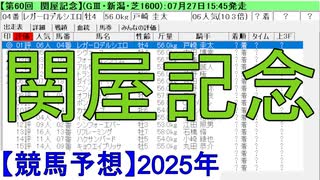 【競馬予想】2025「関屋記念(GⅢ)」
