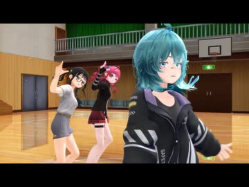 【MMD】広々とした体育館で群青するキシトリさん