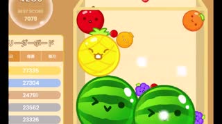 JKのスイカゲーム♪　スイカ合体の瞬間　スロー再生　その2