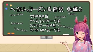 【VOICEROID解説】ヘイルトゥリーズン系解説　後編２　フジキセキ系　ダンスインザダーク系　ステイゴールド系　スペシャルウィーク系【競馬】