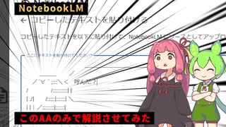 【NotebookLM】AIにAAのみで解説させてみた結果ｗ【ずんだもん 琴葉茜】