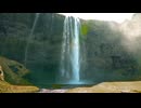 slow motion icelandic waterfall