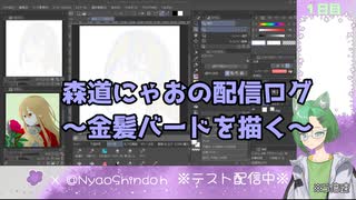 お絵描き配信ログ～世界樹の迷宮の金髪バード（うちのこ）を描く～