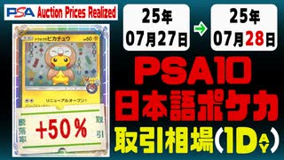 ポケカ【PSA10(日本語)】平均取引相場《138枚/1日》｜07月27日～07月28日 ＜500円以上騰落＞
