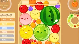 JKのスイカゲーム♪　スイカ合体の瞬間　スロー再生　その3