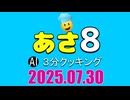 あさ8(日本保守党)3分クッキング20250730