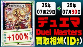 デュエマ 買取相場《112枚/1日》｜07月29日～07月30日 ＜50円以上騰落＞ #デュエルマスターズ #愛感謝祭ヒロインBEST #ジャシンインザシェル