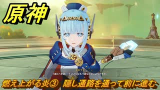 原神　燃え上がる炎③　隠し通路を通って前に進む　帰途　空月の歌 序奏　Ver.5.8追加ストーリー　＃１４　【gensin】
