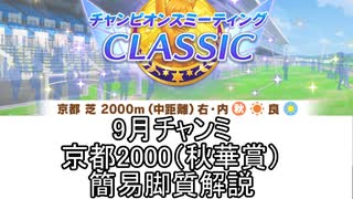 9月チャンミCLASSIC京都2000　簡易脚質解説（エアプ