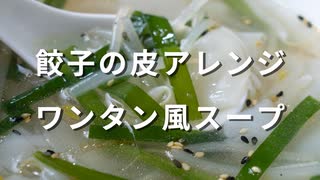 餃子の皮deワンタン風スープ