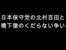 日本保守党の北村百田と　橋下徹のくだらない争い