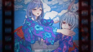 【ホロライブMMD】浴衣で踊る兎田母娘（ぺこらマミー＆兎田ぺこら）フィルム＆鉛筆画風 HIMEHINA 『バブリン』【コイカツMMD】