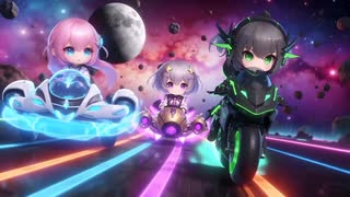【AI動画】ちびキャラコズミックレース