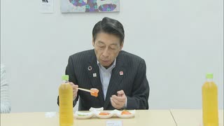 服部知事が宗像市のサーモン陸上養殖場を視察　試食した感想は…