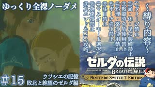 『9種の縛りプレイ＃15』ノーダメージで厄災ガノン復活直後の記憶を観る全裸リンク【ゼルダの伝説ブレスオブザワイルドswitch２エディション/ゆっくり実況】