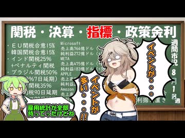 市場大幅下落　関税・決算・指標イベント多数も何が要因？【ずんだもん】【市況】