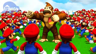 【SMG4】100人のマリオVS1頭のゴリラ