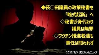 【議員と移民は無罪の国】◆裏金議員、秘書が身代わり議員は無罪、ワクチン推進者達も責任は問われず