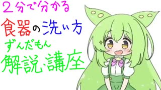 【２分で分かる！】【ずんだもん解説・講座】食器の洗い方