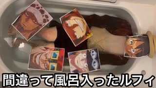 間違って風呂入ったルフィ