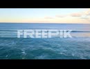 aerial view of surfers surfing in the blue ocean - water sport