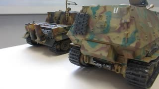 ドイツ　38cm 突撃臼砲　ストームタイガー　1/48 TAMIYA & 　　ポルシェ　エレファント 1/48 TAMIYA