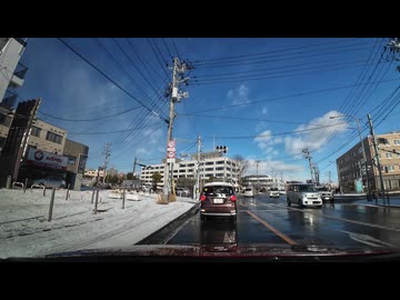国道4号線箱堤交差点立体化を見に行くドライブ　6　銀杏町交差点からガス局前　マツダ２車載