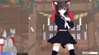 【MMD】制服猫巫女霊夢の絶対領域をひたすら愛でる動画
