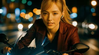 □️【バイクチェイスアクション】ヒナが夜の街を爆走！