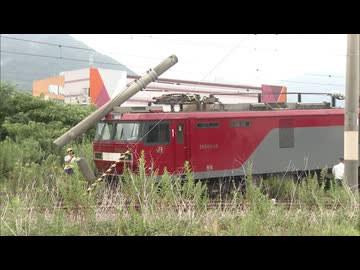 電気機関車が脱線し電柱に衝突　列車に遅れ　JR鹿児島線・北九州貨物ターミナル駅　福岡