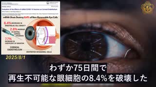 接種後75日以内に再生しない角膜内皮細胞が8.4%減少