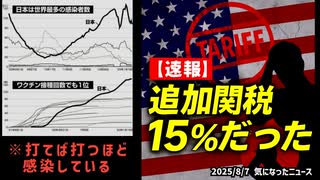 ◆日本、米国から追加関税15％だった◆世界一打って世界一感染してる国があります◆トランプ関税半導体に100%関税