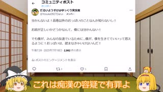 【第一回SNS裁判】このポストは有罪？無罪？【ゆっくり音声】