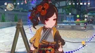 原神　雷電将軍＆千織＆ナヒーダでデイリー任務#５３８。地脈の花