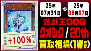 遊戯王【クオシク&20th】買取相場《170枚/週》｜07月31日～08月07日 ＜100円以上騰落＞ #遊戯王OCG #QCSE #クォーターセンチュリーシークレット #25thレア