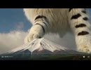 巨大式神猫ムーちゃんあまりにも巨大すぎて富士山の下から仰いでみたら成層圏まで届いてしまって なんとムーちゃんの客脚しか見れませんでした　 #Daidoushikami　#SuperPower　