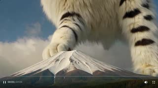 巨大式神猫ムーちゃんあまりにも巨大すぎて富士山の下から仰いでみたら成層圏まで届いてしまって なんとムーちゃんの客脚しか見れませんでした　 #Daidoushikami　#SuperPower　