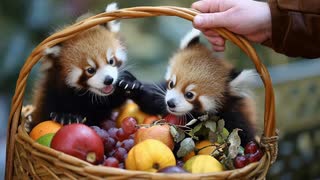 もふもふ可愛い動物の赤ちゃん果物いっぱいシリーズ