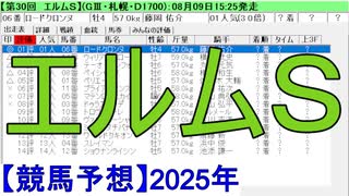 【競馬予想】2025「エルムS(GⅢ)」
