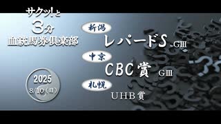 競馬血統予想【レパードS・CBC賞・UHB賞】